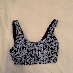 J Crew blue cheetah sports bra